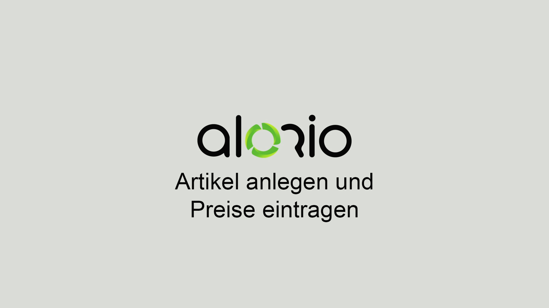 Alorio Artikel anlegen und Preis eintragen