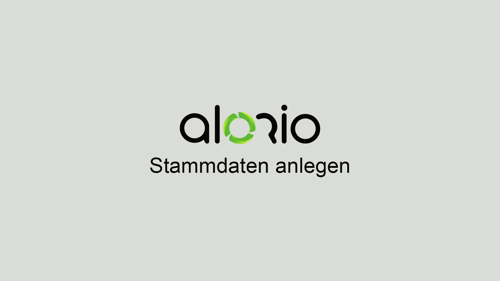 Alorio Stammdaten anlegen